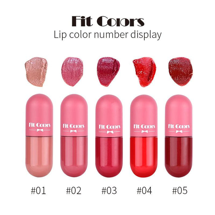 5-colour Mini capsule lip gloss non stick cup matte