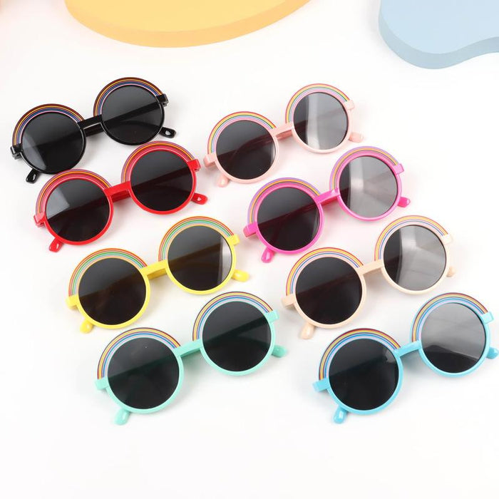 Children's sunglasses Fashion rainbow round frame anti ultraviolet