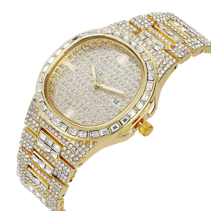 Women Watch Rhinestone Steel Quartz Fashion Wristwatch LLZ13891