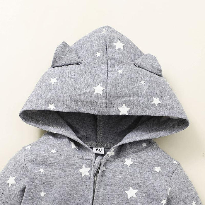 Hooded Zipper Romper Baby Cute Long Sleeved Bodysuit