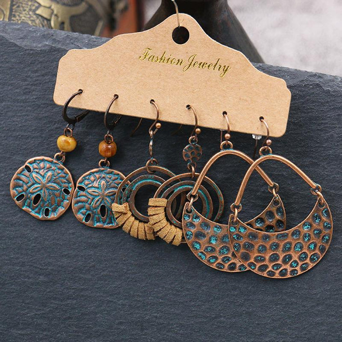 Geometric Bohemian National Style Fashion Big Circle Tassel Earrings