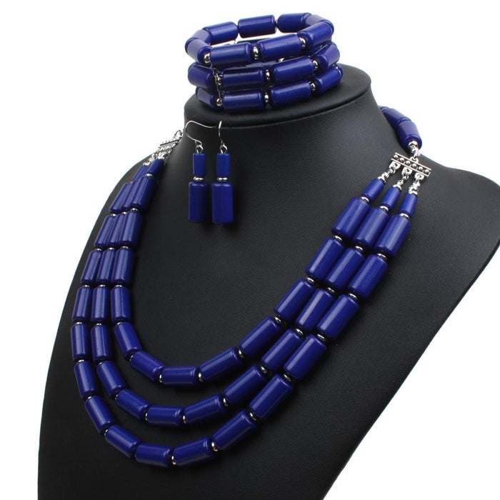 Women's Jewelry BEADED Three Piece Multi-layer Necklace Set