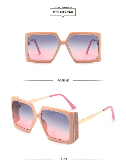 Square large frame Sequin light luxury Sunglasses