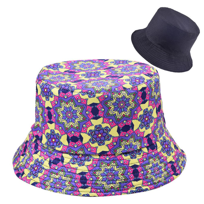 Multi-style Printed Fisherman Hat Outdoor Sun Hat Double-sided