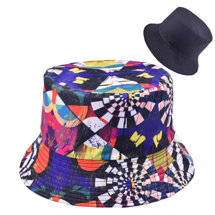 Multi-style Printed Fisherman Hat Outdoor Sun Hat Double-sided