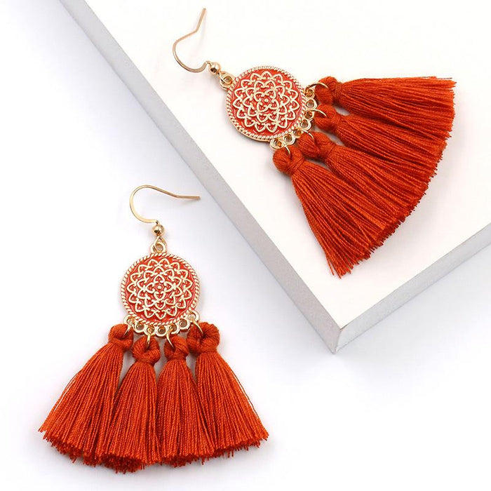 Boho Chic Brilliant Multicoloured Tassel Earrings