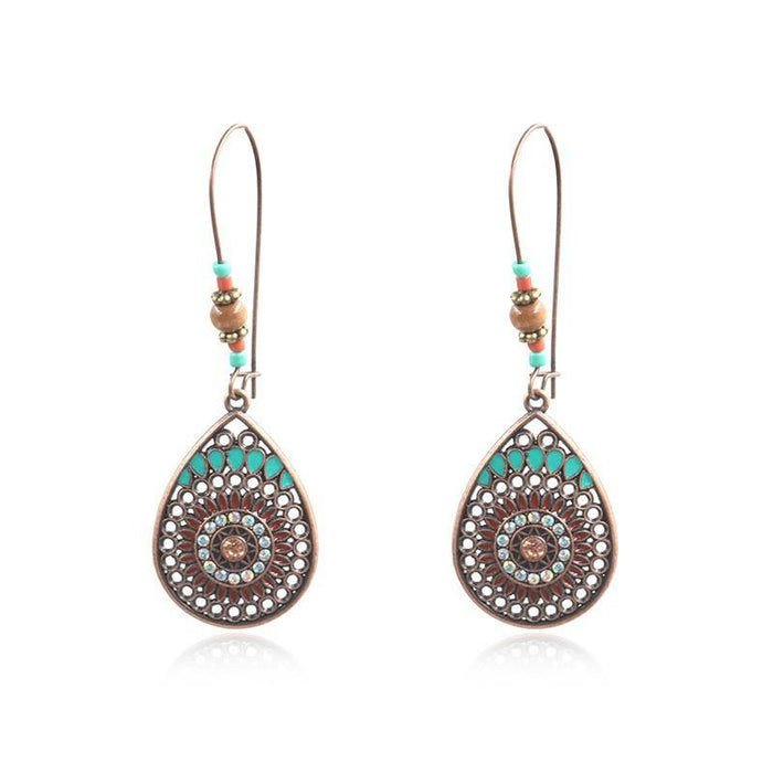 Vintage Ethnic Tassel Alloy Drip Earrings