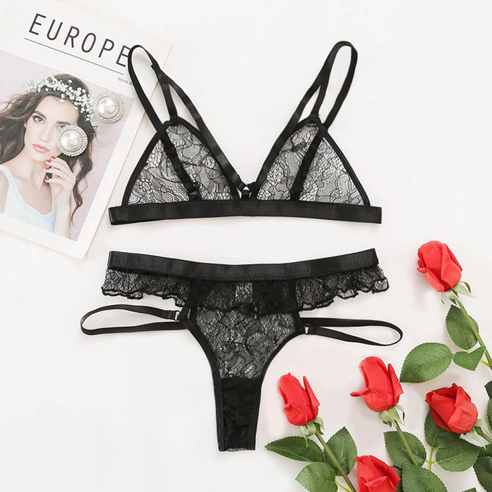 Women Tulle Lace Sexy Lingerie Fashion Underwear Set