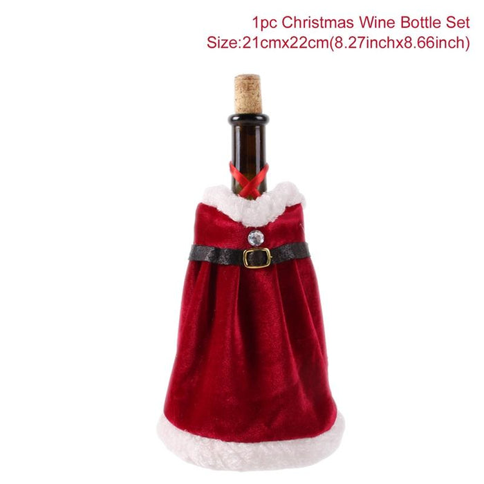 Christmas Decorations For Home Santa Claus Wine Bottle Cover