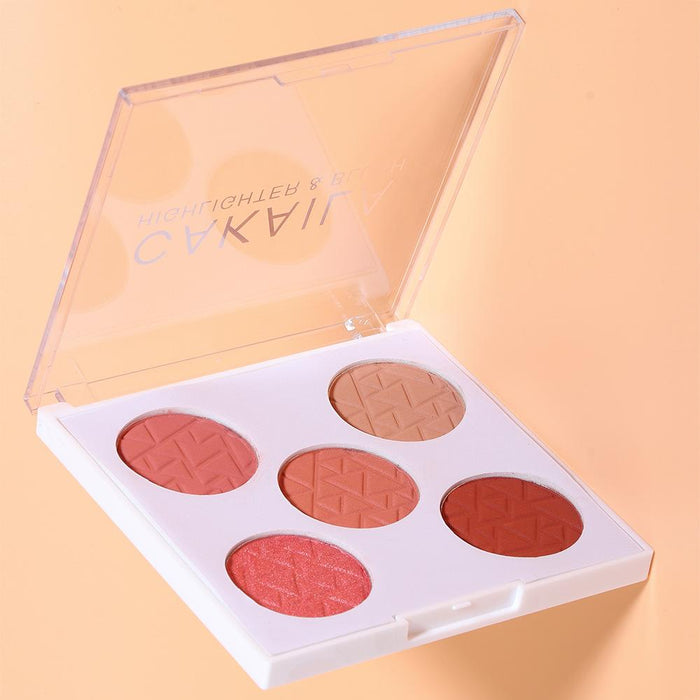 Five colour rouge cheeks red disc matte pearlescent