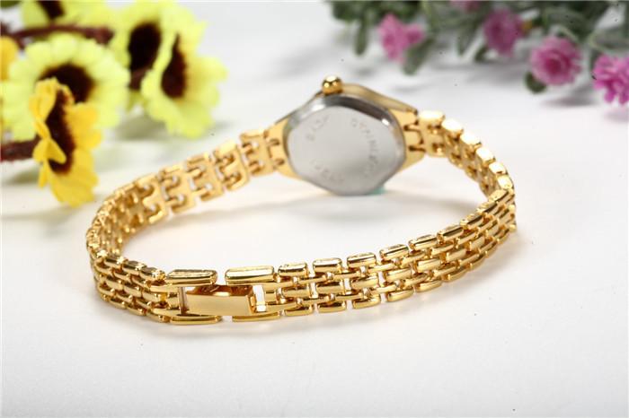 Gold Plated Women Bracelet Wristwatch