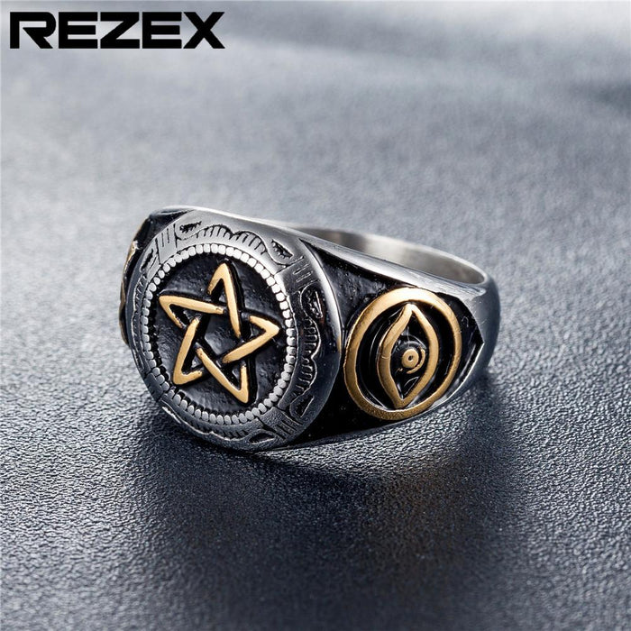 Five-pointed Star Men's Titanium Steel Ring