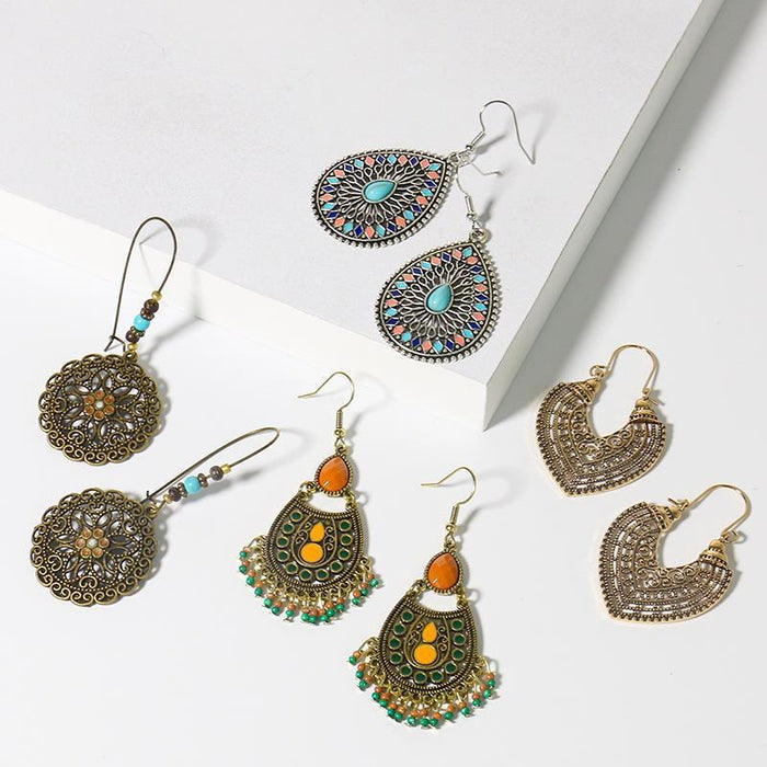 Ethnic Vintage Boho Beads Tassel Earrings