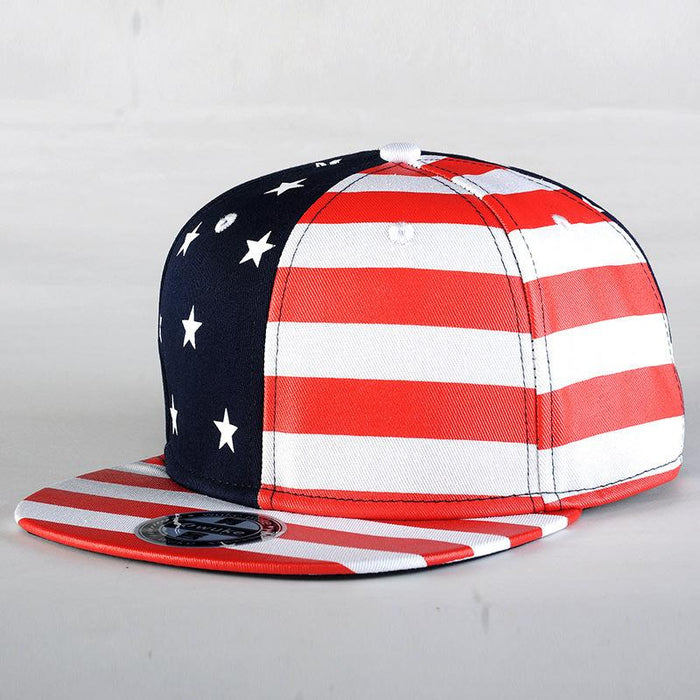 New American Flag Hip Hop Flat Brim Baseball Cap