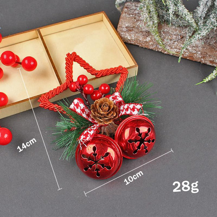 Christmas Five-pointed Star Bell Bow Ornaments Decoration