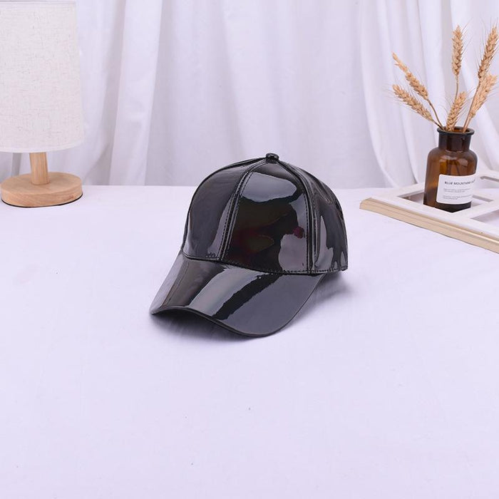 Summer Outdoor Sun Protection Laser Patent Leather Cap Baseball Cap