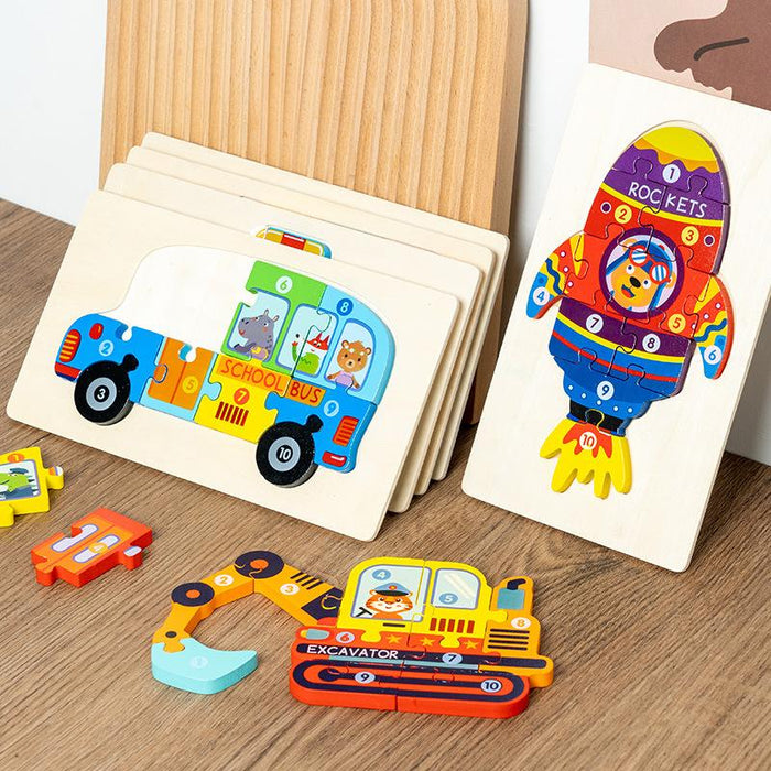 Children's Puzzle Three-dimensional Buckle Puzzle Wooden Toy