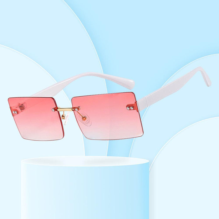 Square frameless color candy Sunglasses