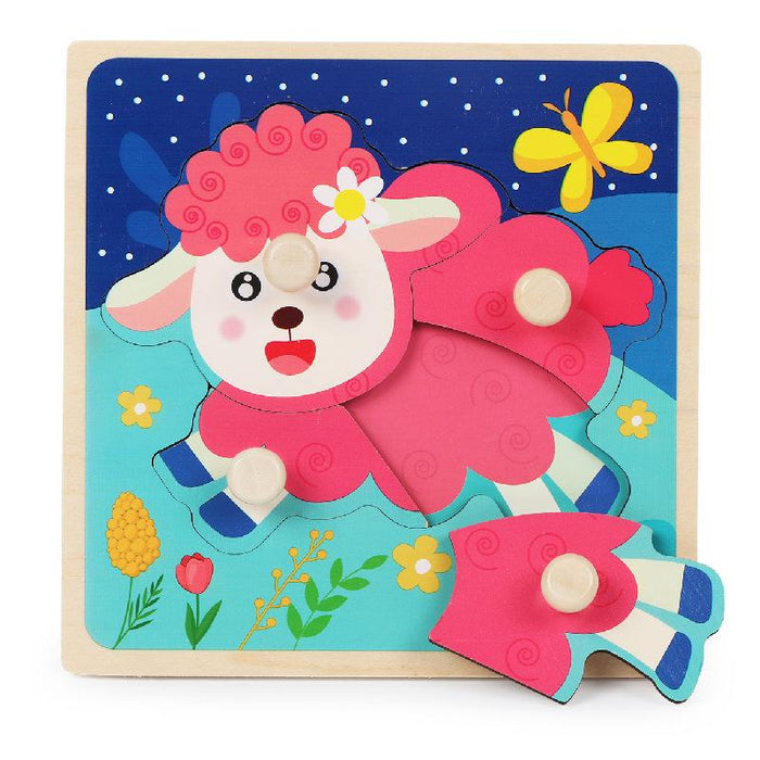 Wooden Children's Wooden Nail Hand Grab Board Jigsaw Puzzle Toy