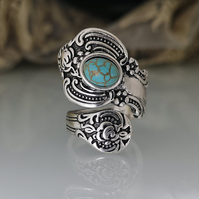 Creative Exaggeration Vintage Turquoise Ring