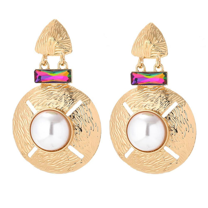 New Baroque Gold Round Female Earrings