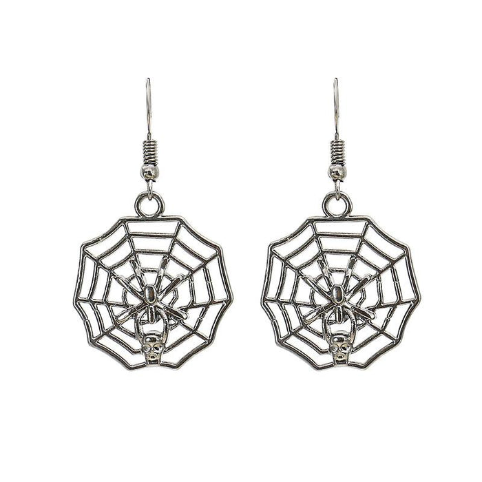 Skeleton Pumpkin Ghost Spider Web Long Earrings Oil Drop Jewelry