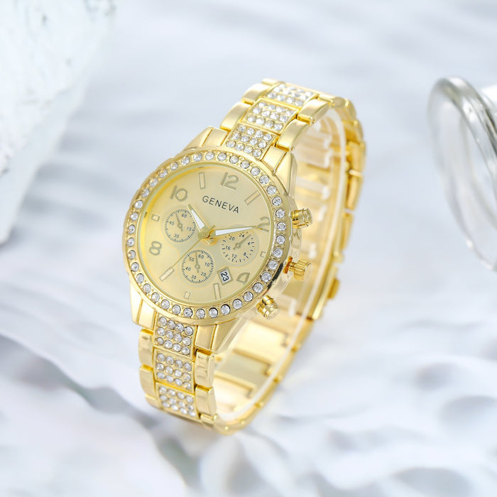 Women Watch Rhinestone Steel Quartz Fashion Wristwatch LLZ13872