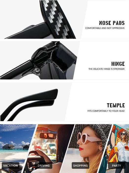 One piece half frame Sequin Sunglasses