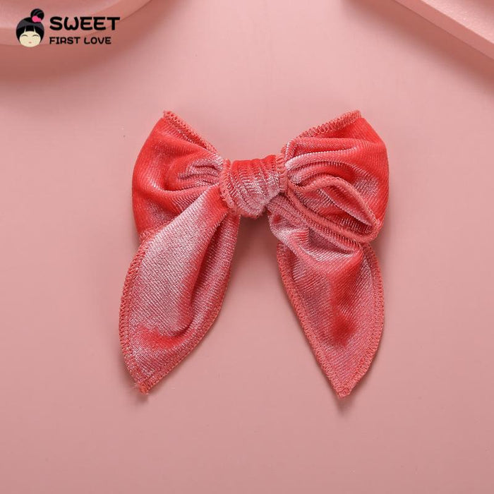 Velvet Bow Dovetail Hairpin Horsetail Clip