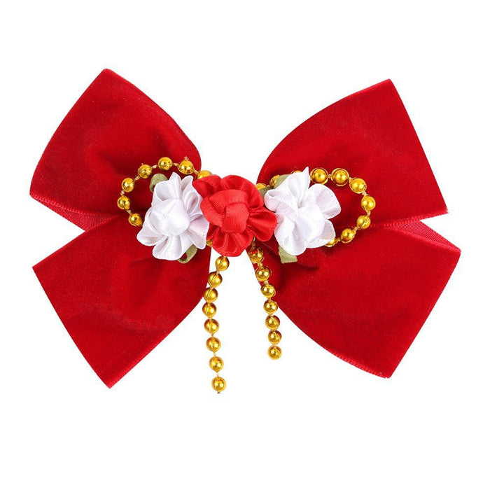 Children's Christmas Hair Clip Handmade Bow Hairpin