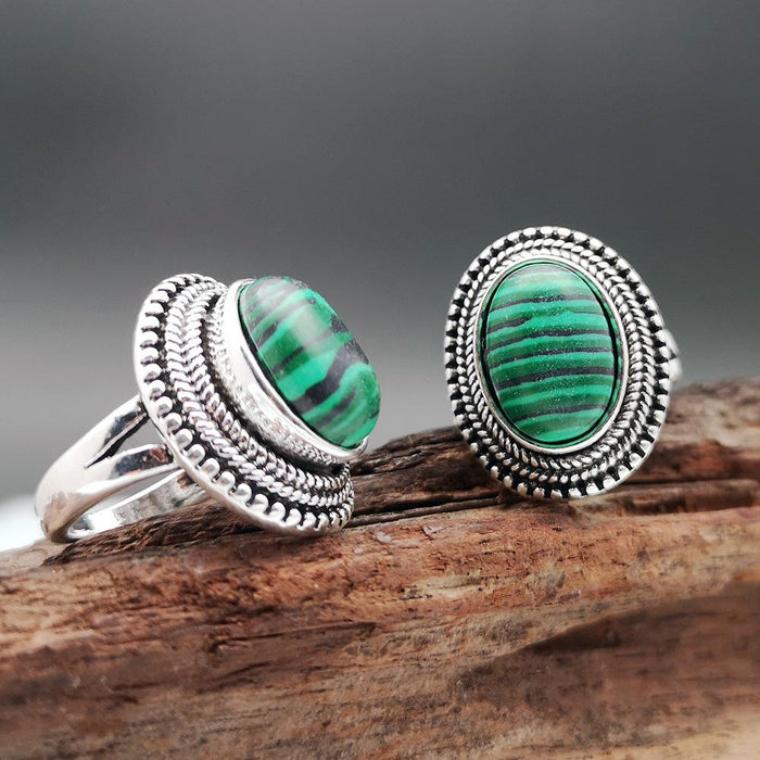 New Fashion Creative Watermelon Green Natural Stone Ring