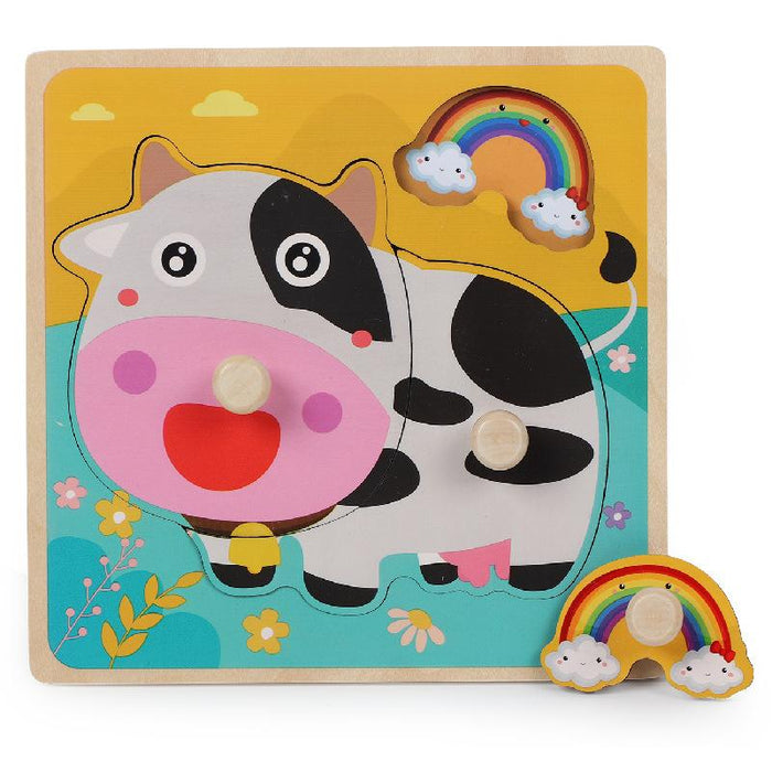 Wooden Children's Wooden Nail Hand Grab Board Jigsaw Puzzle Toy