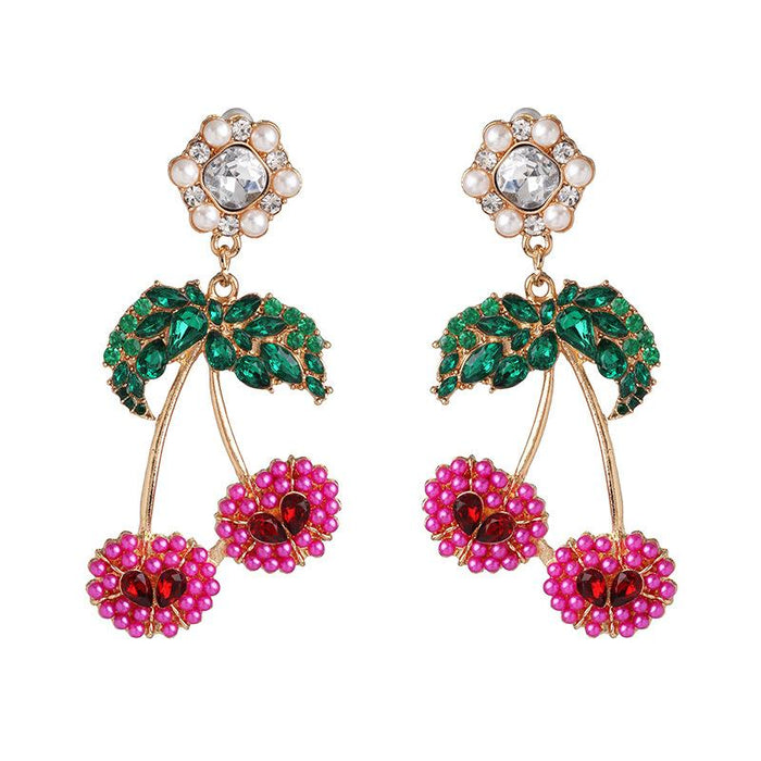 Women's Fashion Bright Fruit Cherry Earrings Accessories