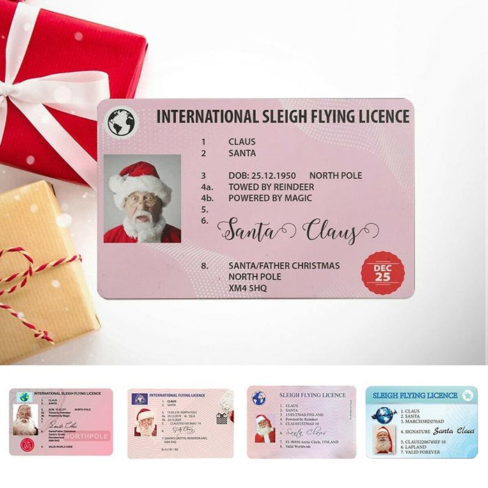 Creative Santa Claus Flight License Christmas Eve Driving Licence