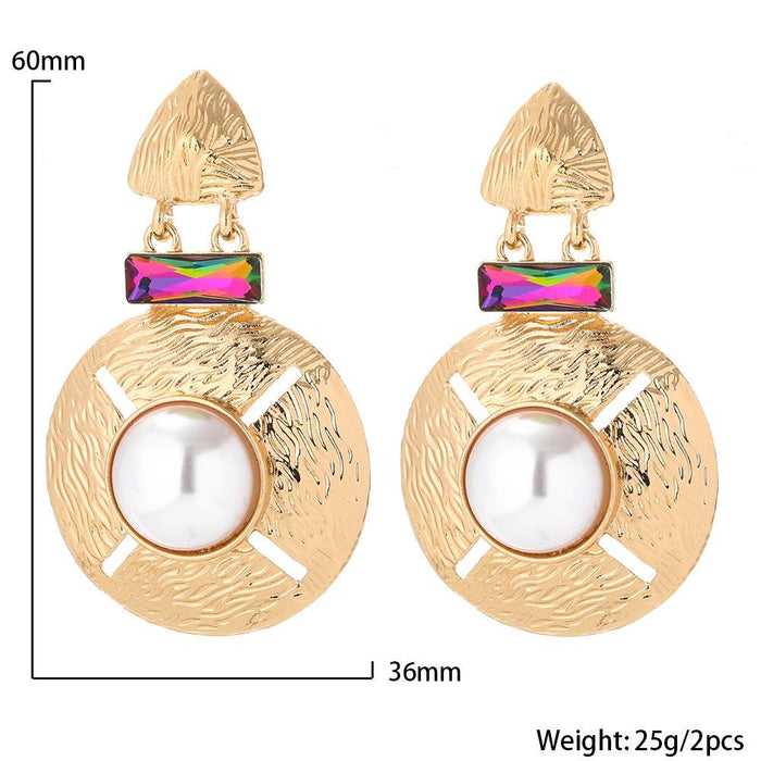 New Baroque Gold Round Female Earrings