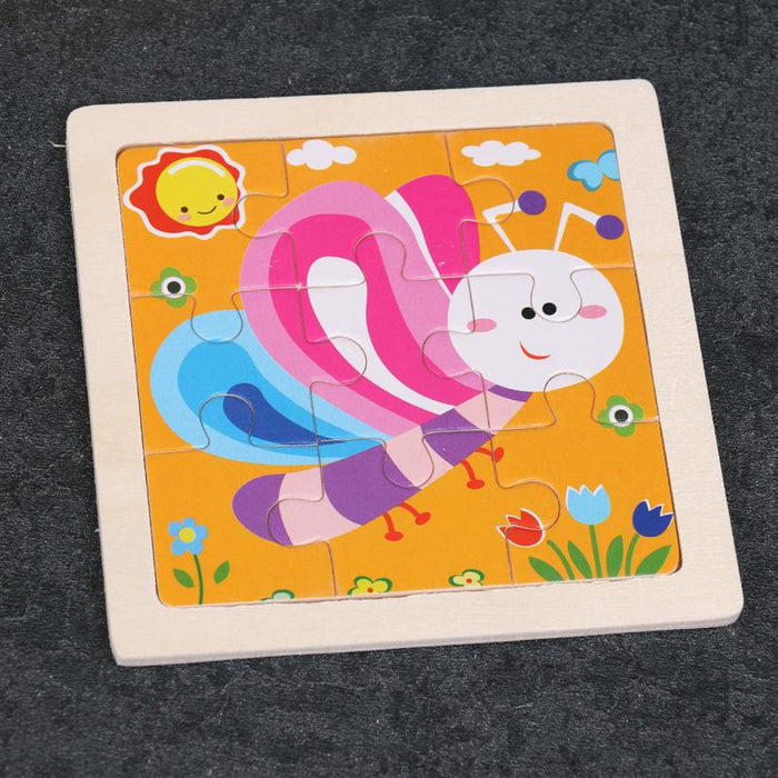 Children's Wooden Cartoon Animal Puzzle Toy