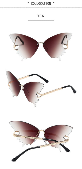 Butterfly sunglasses female large frame gradient