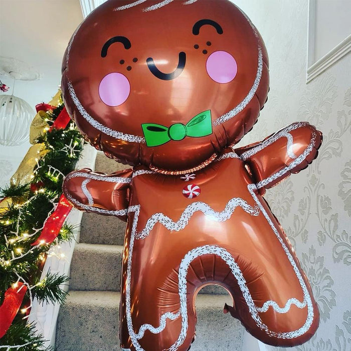 Jumbo Gingerbread Man Foil Christmas Balloon