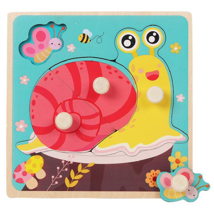 Wooden Children's Wooden Nail Hand Grab Board Jigsaw Puzzle Toy