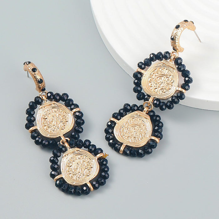 Multi Layer Woven Bohemian Women's Round Earrings