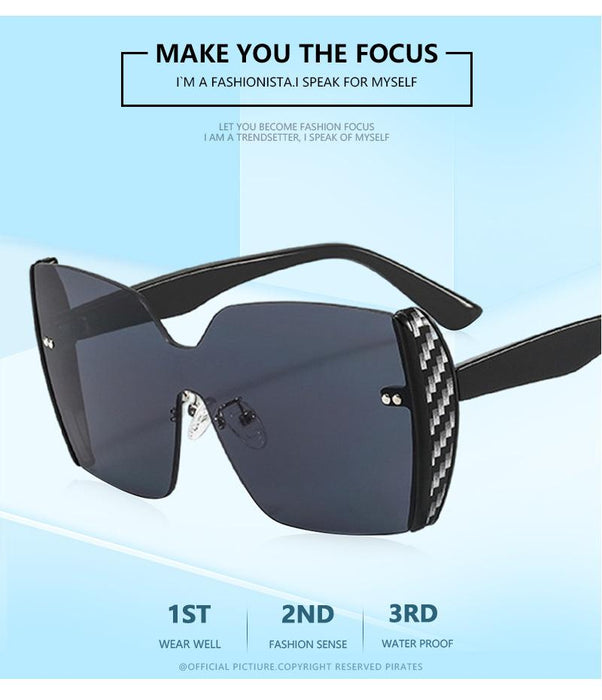 One piece half frame Sequin Sunglasses