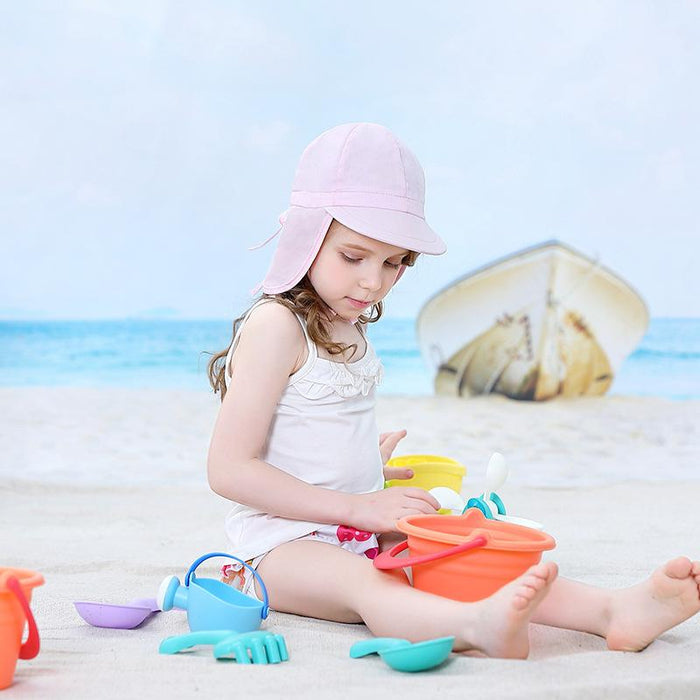 Pink Flounced Outdoor Sunscreen Thin Children's Fisherman Hat