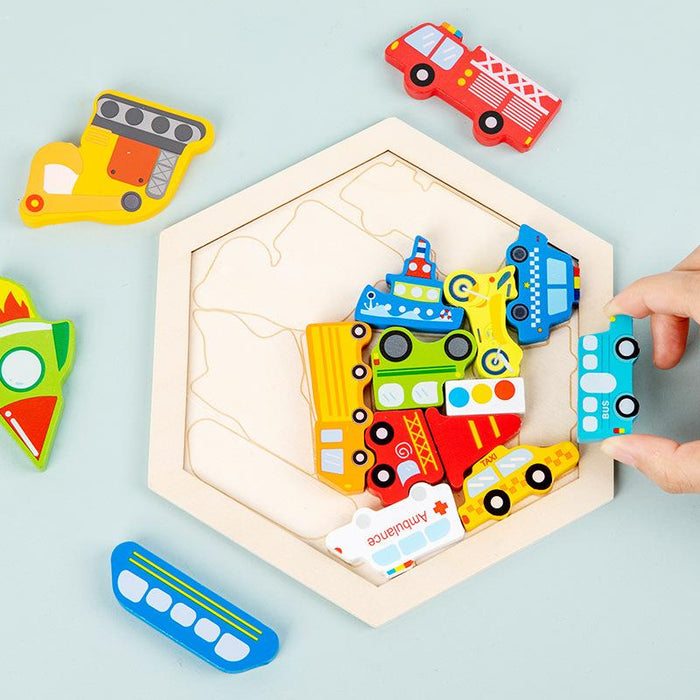 Children's Wooden Three-dimensional Cartoon Puzzle Toy