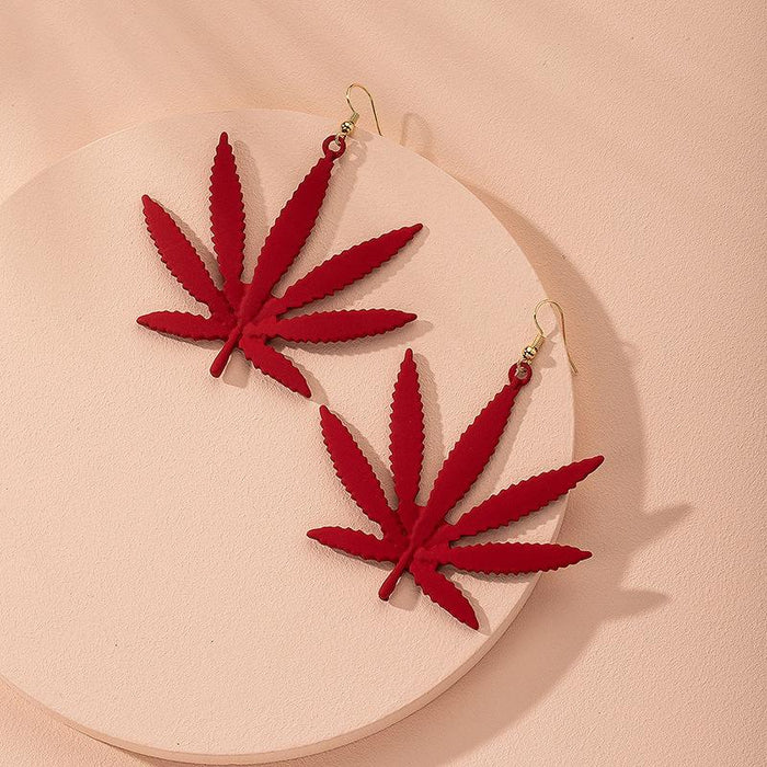 Creative Cutout Colorful Maple Women's Earrings