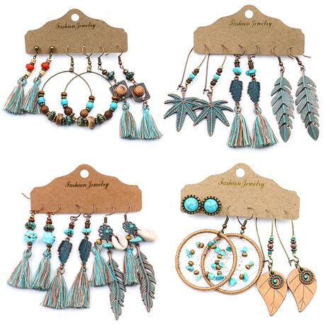 Geometric Bohemian National Style Fashion Big Circle Tassel Earrings