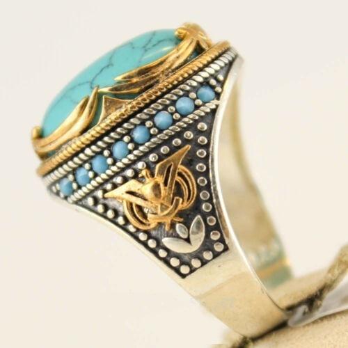 Personality Fashion Vintage Turquoise Men's Ring