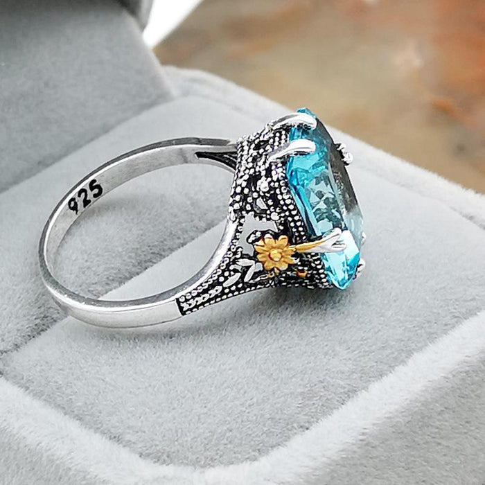 New Fashion Blue Topaz Ring