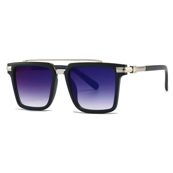 Men's and women's large frame square double beam Sunglasses