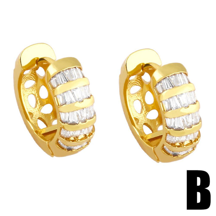 Light Luxury Zircon Geometric Earrings Personalized Earrings