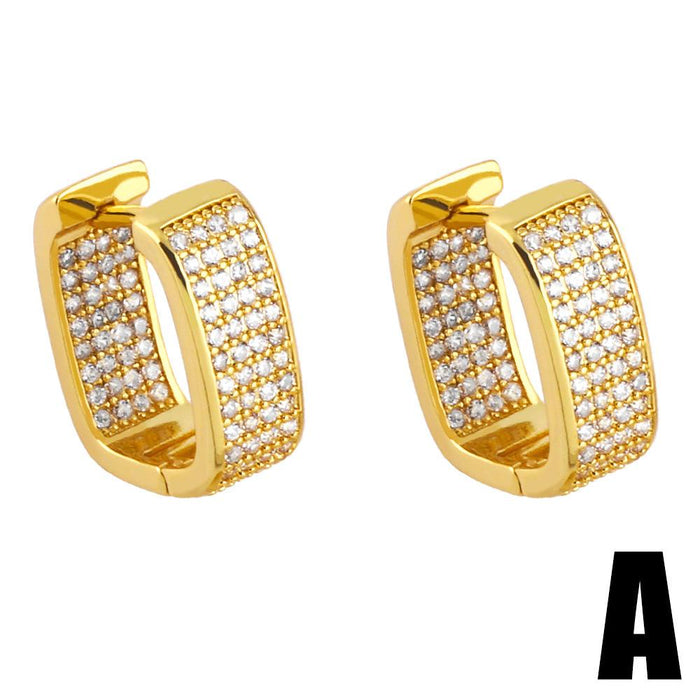 Light Luxury Zircon Geometric Earrings Personalized Earrings